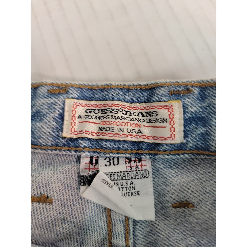 Vintage Guess High-Rise Mom Jeans30 (Measures 28" W x 28" L) Light Zip Hem USA - Picture 8 of 10